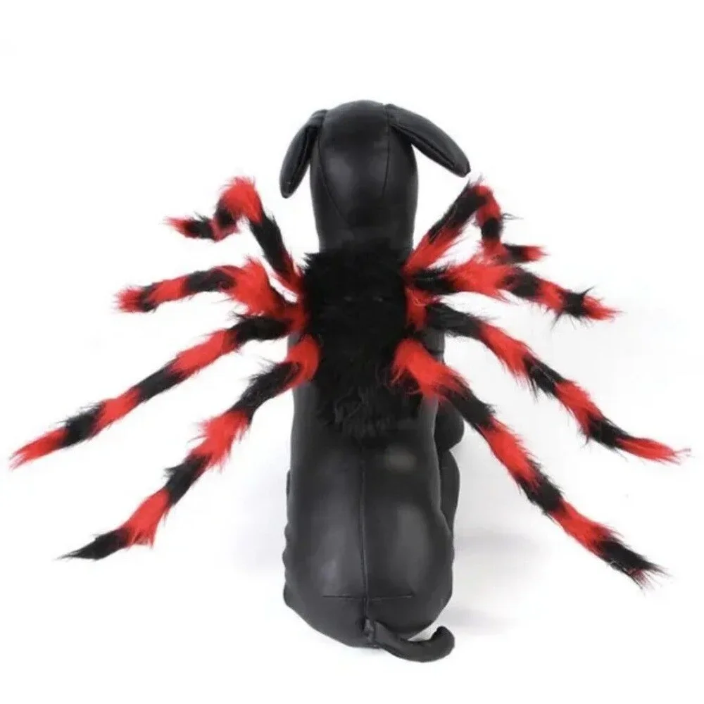 Pet Dress Up Costume Plush Furry Giant Spider Bug Puppy Dog Cat Halloween Small